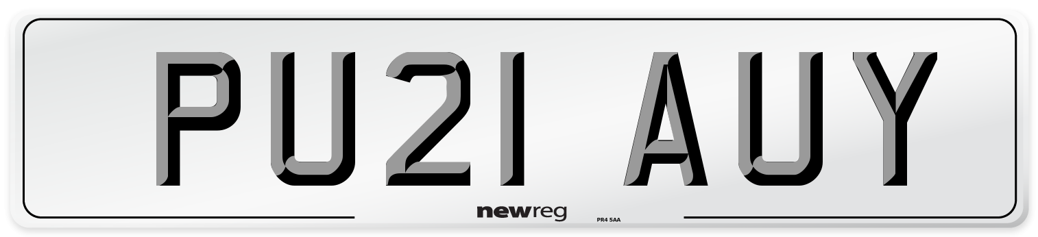 PU21 AUY Number Plate from New Reg